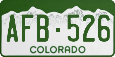 CO license plate AFB526