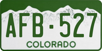 CO license plate AFB527
