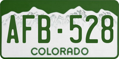 CO license plate AFB528