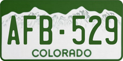 CO license plate AFB529