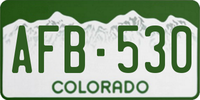CO license plate AFB530