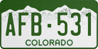 CO license plate AFB531