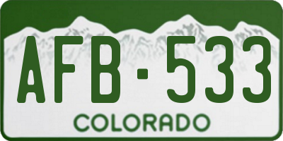 CO license plate AFB533