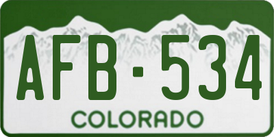CO license plate AFB534