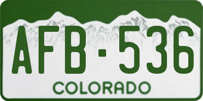 CO license plate AFB536