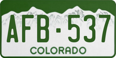 CO license plate AFB537