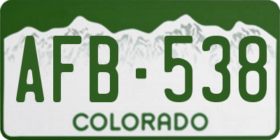 CO license plate AFB538