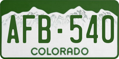 CO license plate AFB540