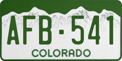 CO license plate AFB541