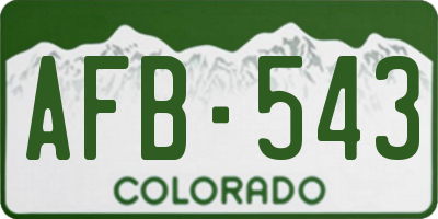 CO license plate AFB543