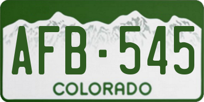 CO license plate AFB545