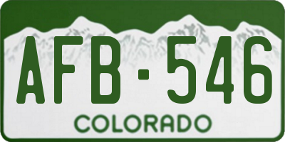 CO license plate AFB546