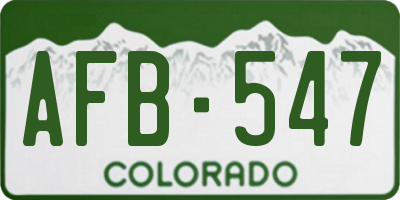CO license plate AFB547