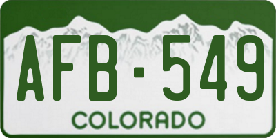 CO license plate AFB549