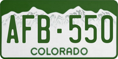 CO license plate AFB550