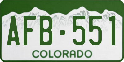 CO license plate AFB551