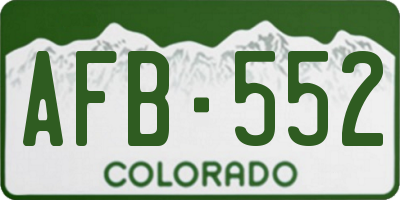CO license plate AFB552