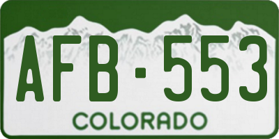 CO license plate AFB553