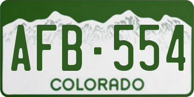 CO license plate AFB554