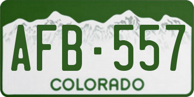 CO license plate AFB557