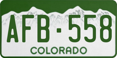 CO license plate AFB558