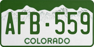 CO license plate AFB559