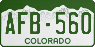 CO license plate AFB560
