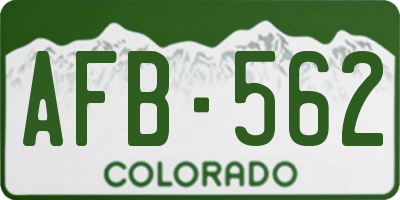 CO license plate AFB562