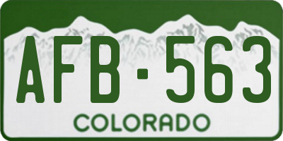CO license plate AFB563