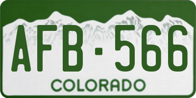 CO license plate AFB566