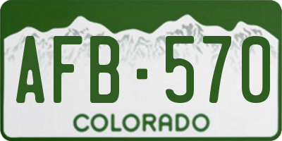 CO license plate AFB570
