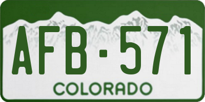 CO license plate AFB571