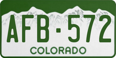 CO license plate AFB572