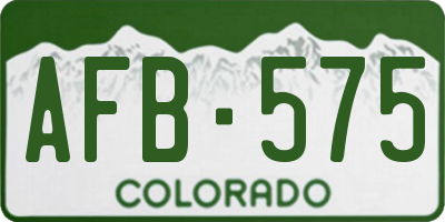 CO license plate AFB575