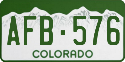 CO license plate AFB576