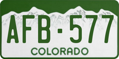 CO license plate AFB577