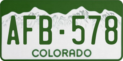CO license plate AFB578