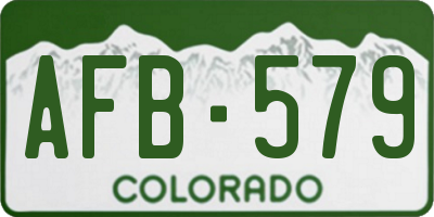 CO license plate AFB579