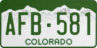 CO license plate AFB581