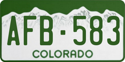 CO license plate AFB583