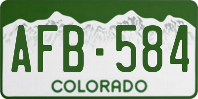 CO license plate AFB584