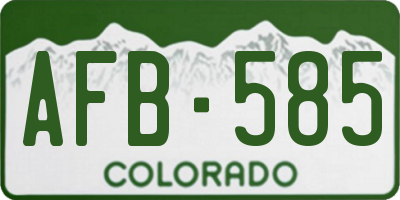CO license plate AFB585