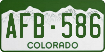 CO license plate AFB586