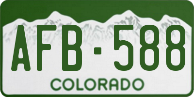 CO license plate AFB588