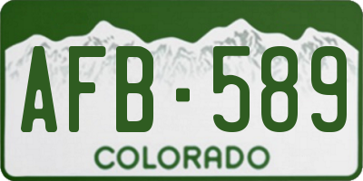 CO license plate AFB589