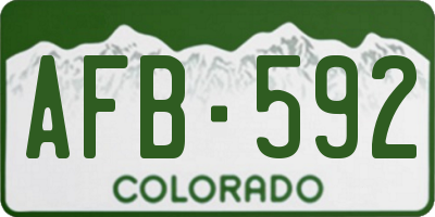 CO license plate AFB592
