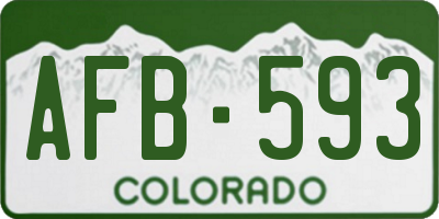 CO license plate AFB593