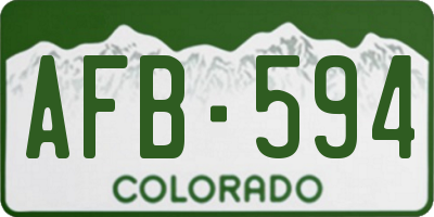 CO license plate AFB594