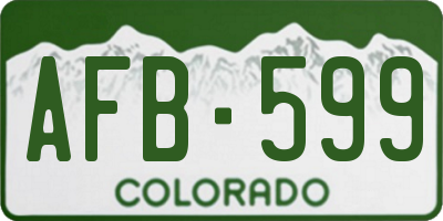 CO license plate AFB599