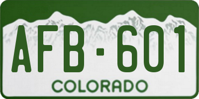 CO license plate AFB601